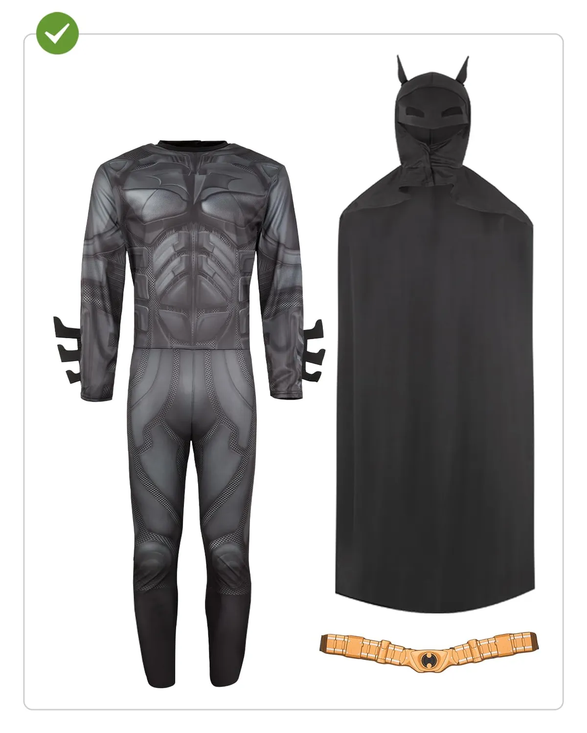 Funidelia Batman Cavaliere Oscuro costume uomo L con mantello
