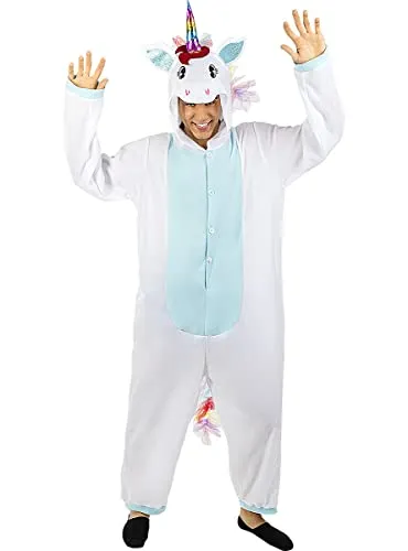 Funidelia Unicorno Blu Costume Adulto L-XL bianco
