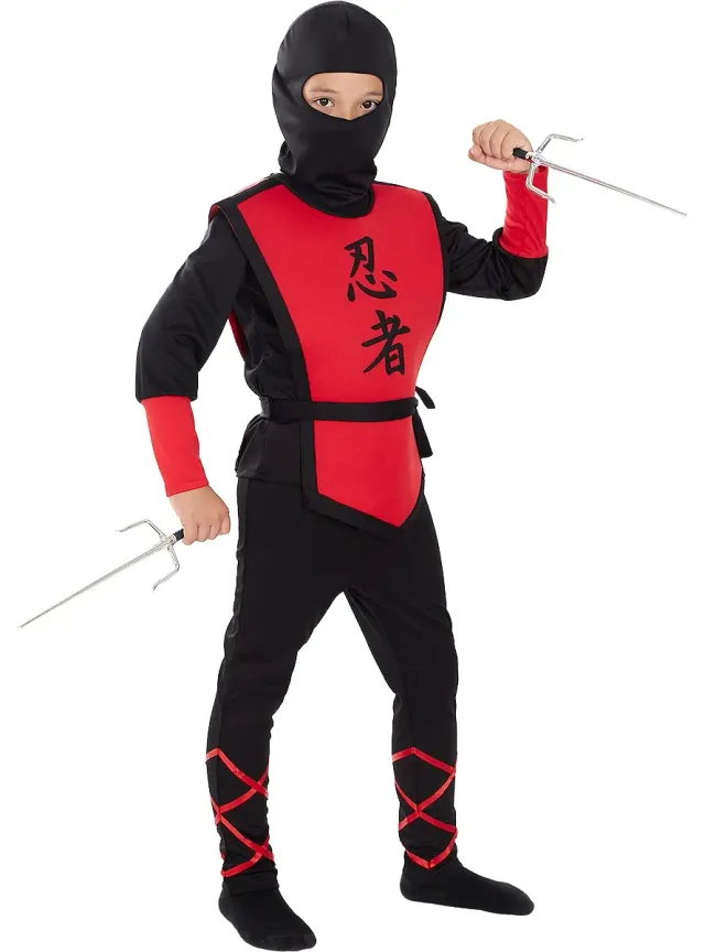 Funidelia Costume Ninja bambino rosso 3-4 anni