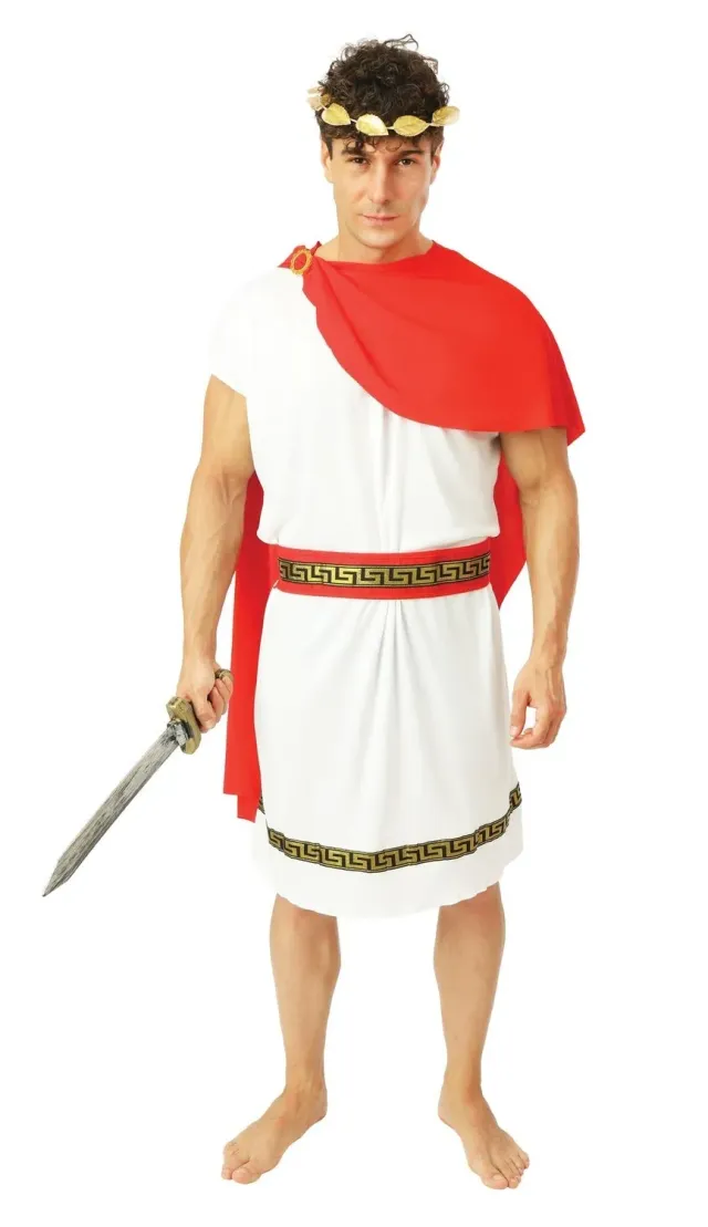 P'tit Clown costume romana adulto L-XL tunica poliestere