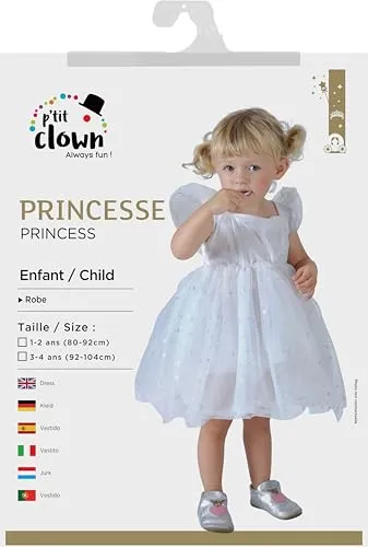 P'tit Clown Fairytale Abito Principessa Bambina Bianco Stella