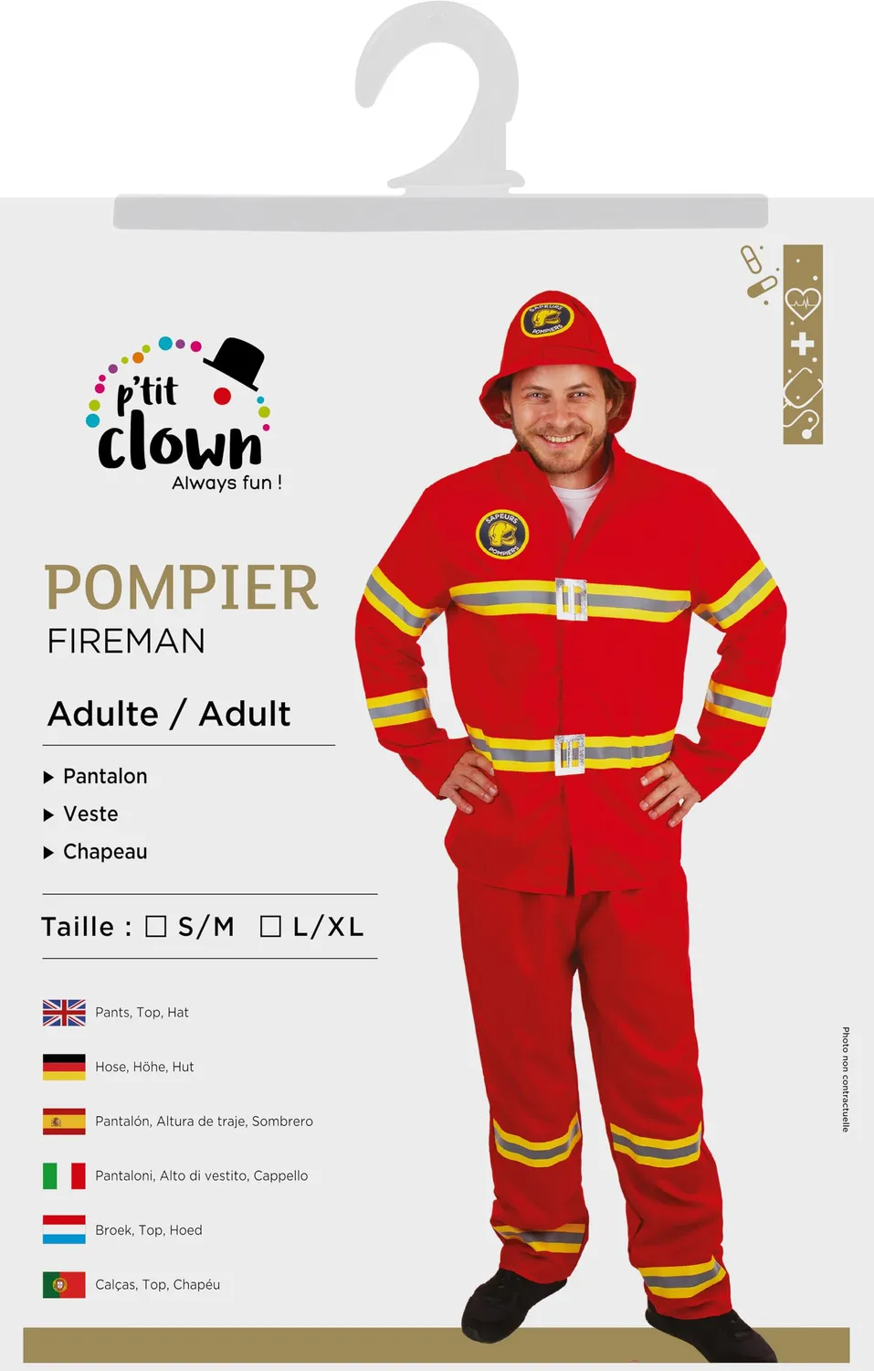 P'tit Clown re21099 costume pompiere adulto L/XL