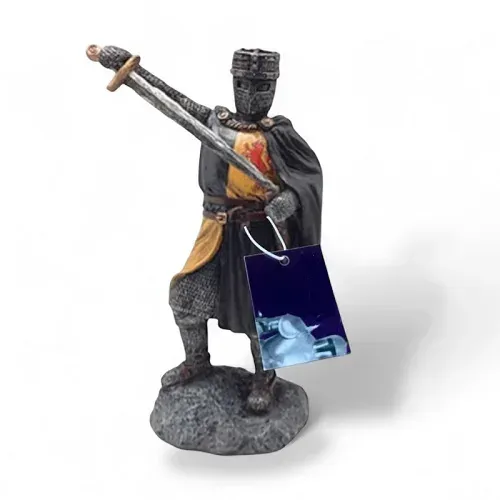 La Bottega di Merlino Statuetta Cavaliere Spada Nero Giallo 12 cm