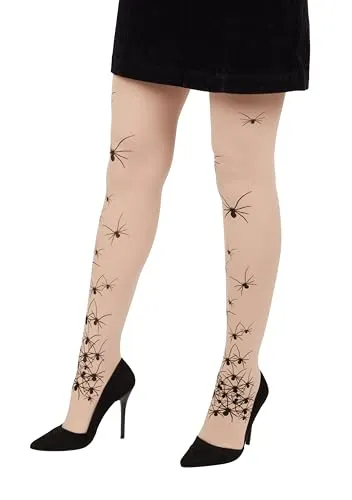 P'tit Clown Re22171 collant bianco ragni Halloween
