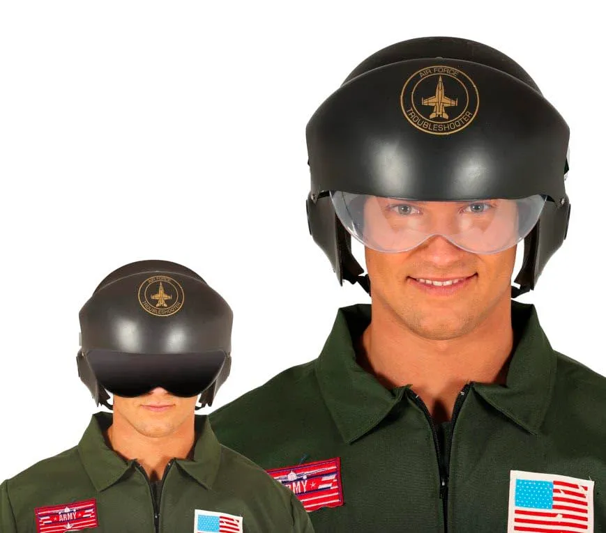 Guirca Air Force Casco Pilota Adulti Nero Unisex