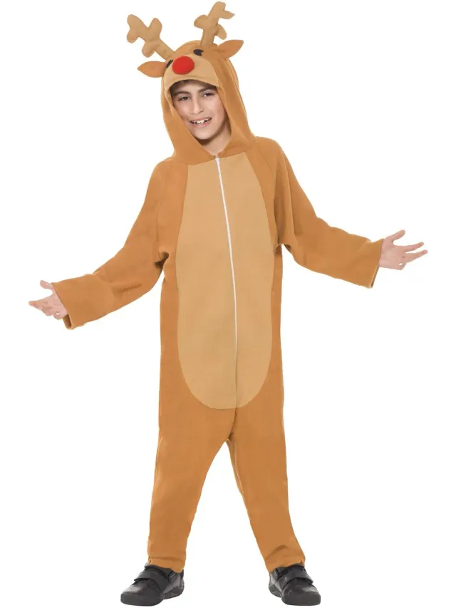 Smiffys Reindeer tuta renna Natale marrone 7-9 anni