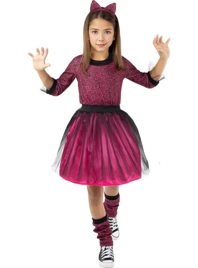 Funidelia Leopardo Rosa costume bambina 7-9 anni