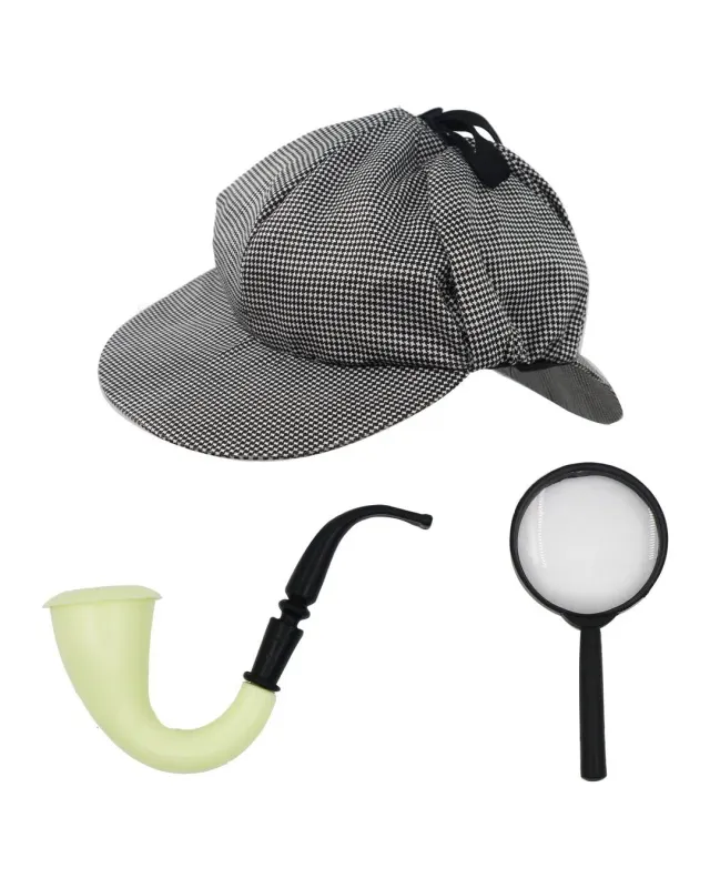P'tit Clown Set Detective kit travestimento grigio taglia unica