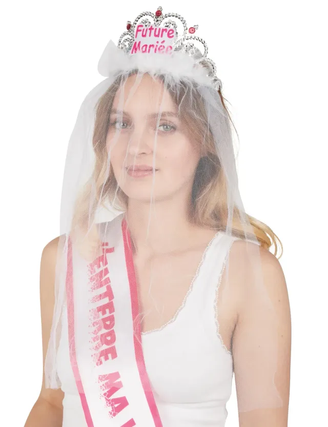 P'tit Clown 66620 cerchietto futura sposa con velo