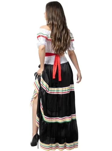 Funidelia Costume Messicana Donna S-M Nero Giorno Morti