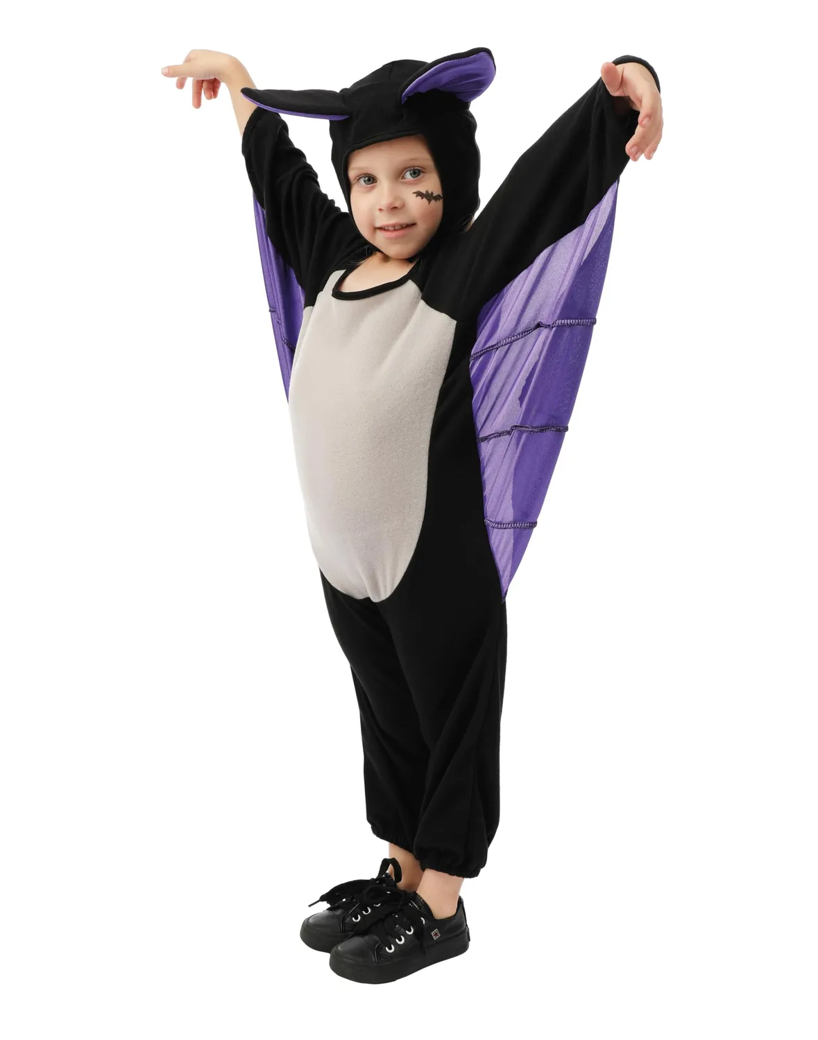 P'tit Clown pipistrello costume bambino 3-4 anni nero