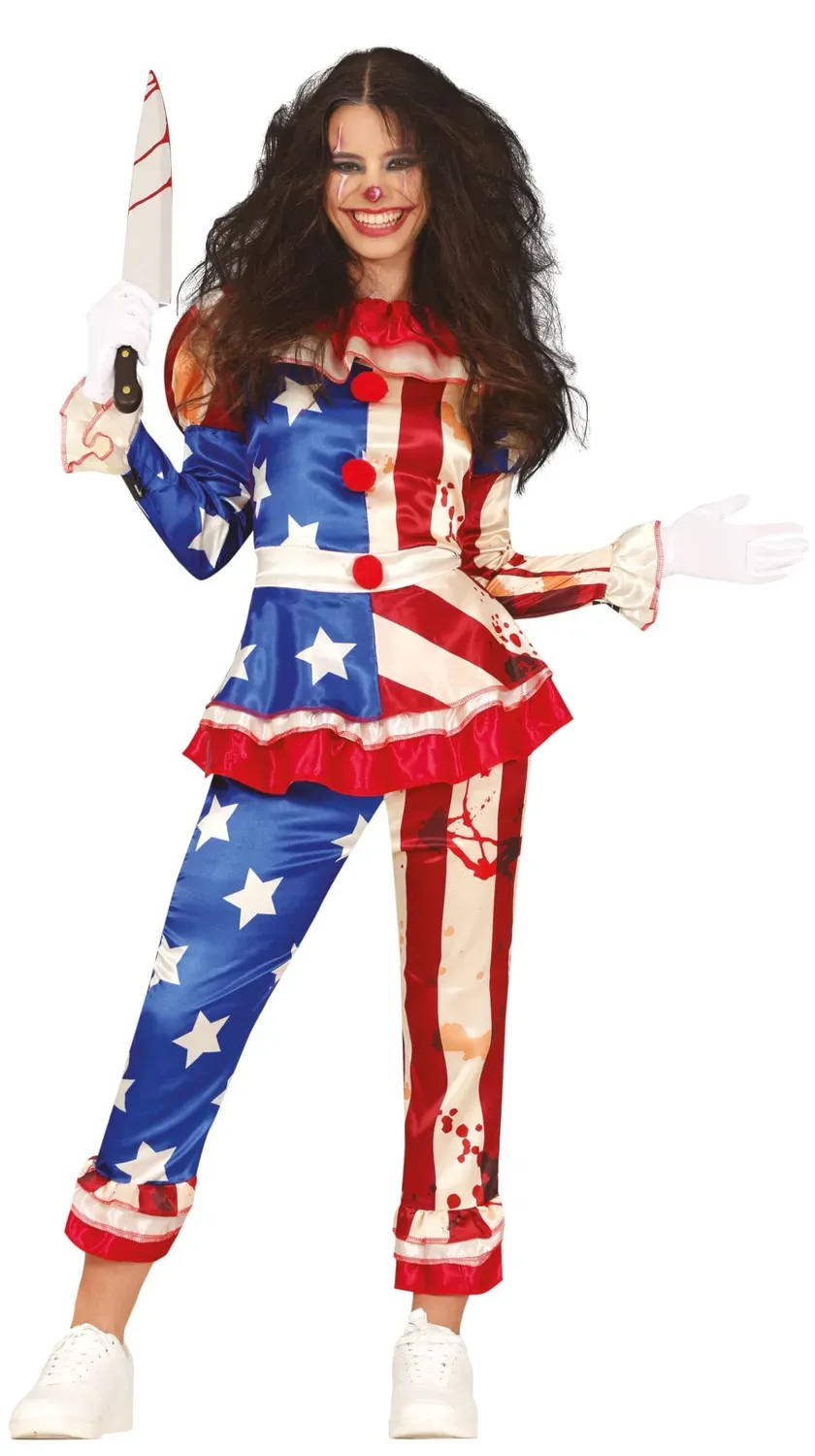 Fiestas Guirca costume pagliaccio americano S 36-38 donna