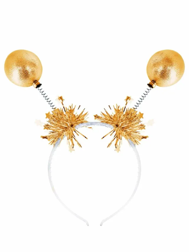 Smiffys Gold Metallic Ball Bopper Cerchietto Oro