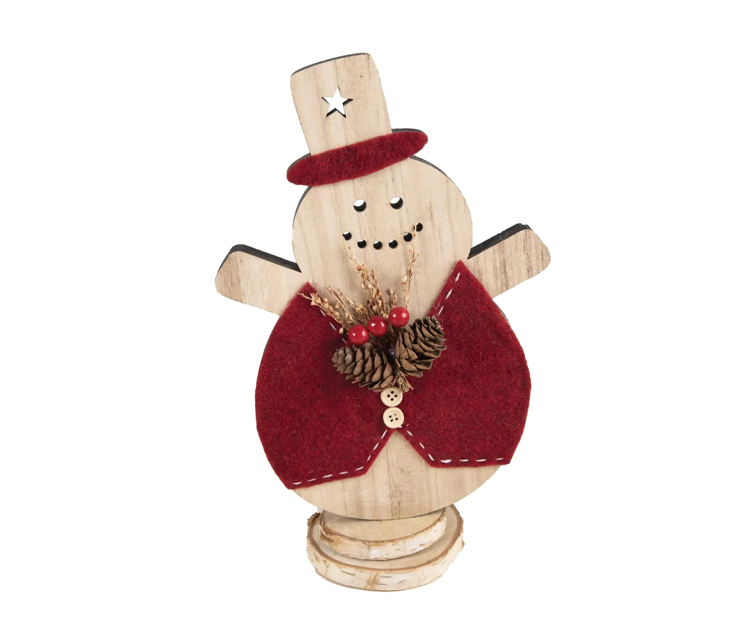 P'tit Clown 22869 pupazzo di neve legno 27 cm colore casuale