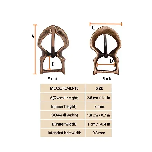 La Bottega di Merlino Fibbia Cintura Medievale Bronzo 1 cm