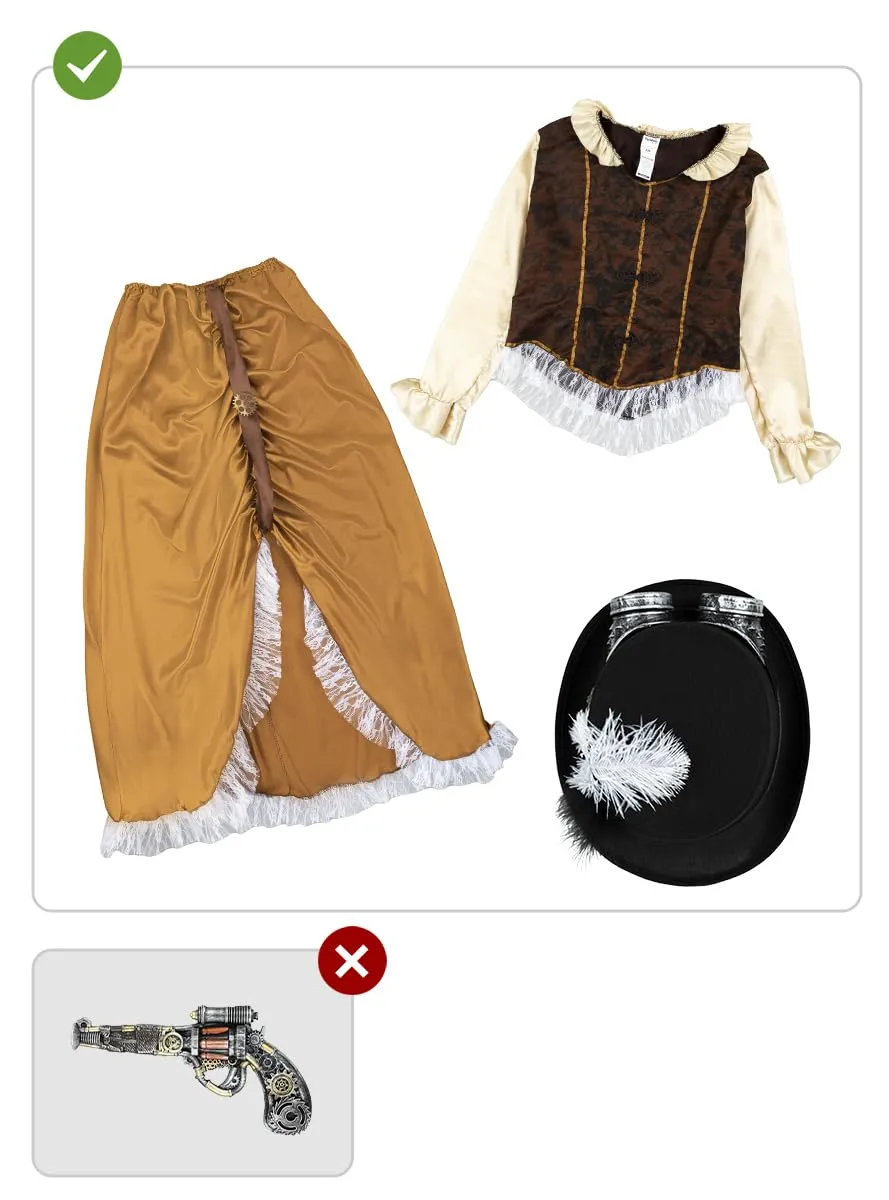 Funidelia Steampunk costume donna lungo marrone