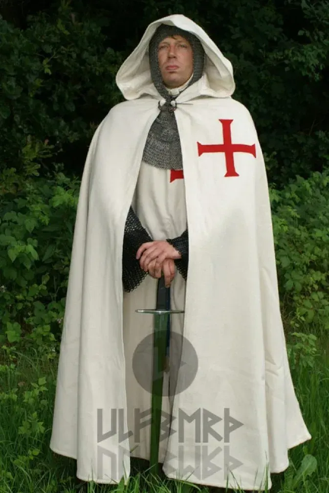 La Bottega di Merlino Mantello Templare lana bianco 143 cm