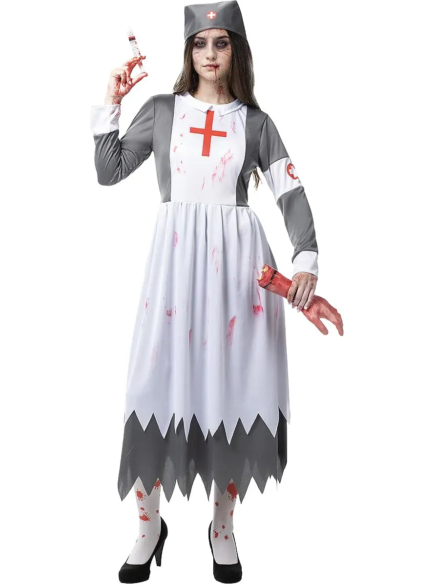 Funidelia costume suora zombie donna S grigio horror