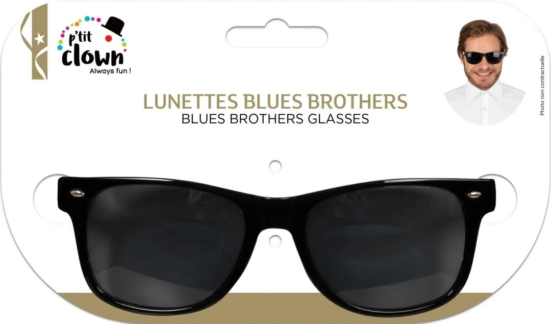 P'tit Clown Occhiali Blues Brother neri plastica
