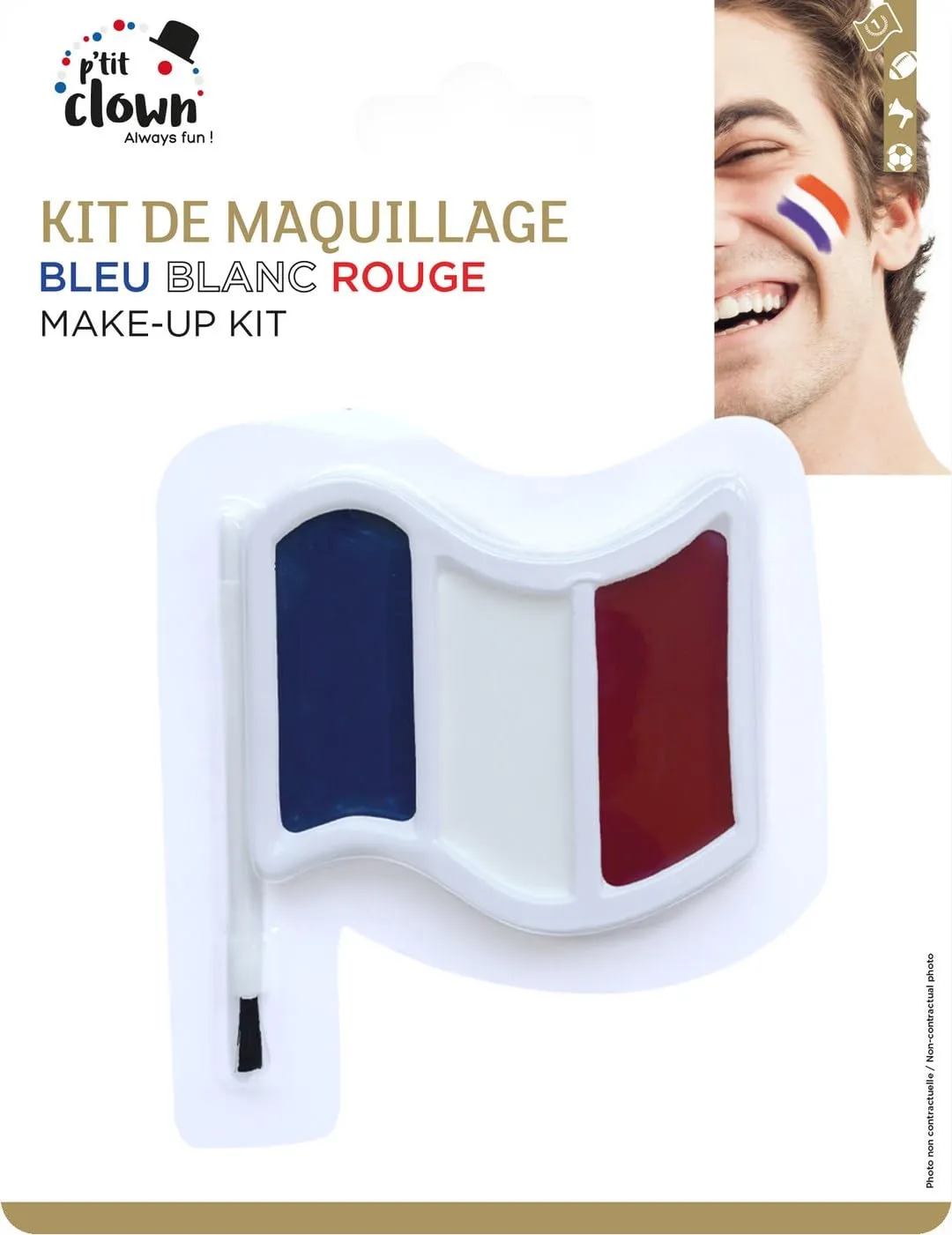 P'tit Clown 22387 kit trucco blu bianco rosso bandiera Francia