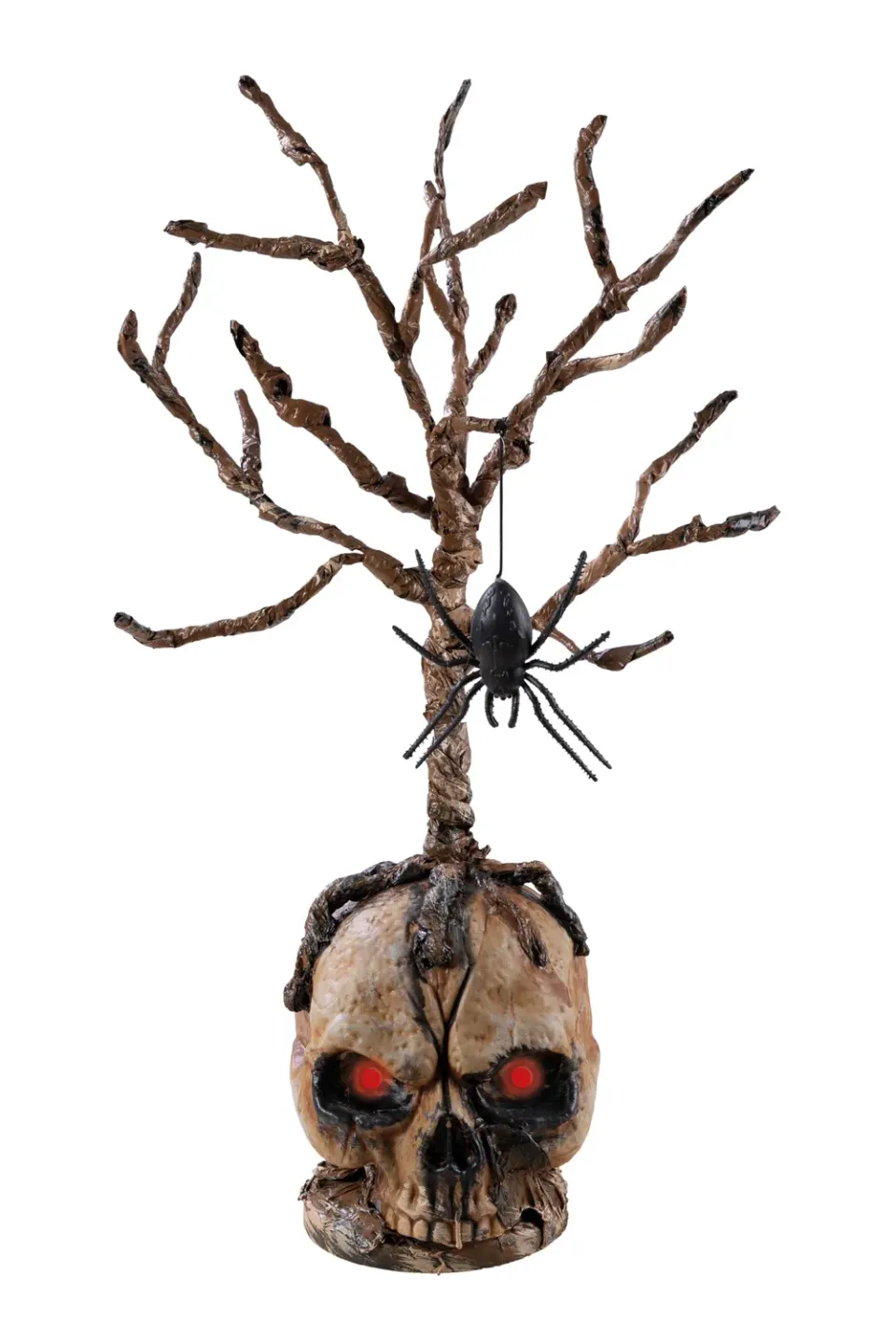 P'tit Clown teschio luminoso Halloween 55 cm con ragno