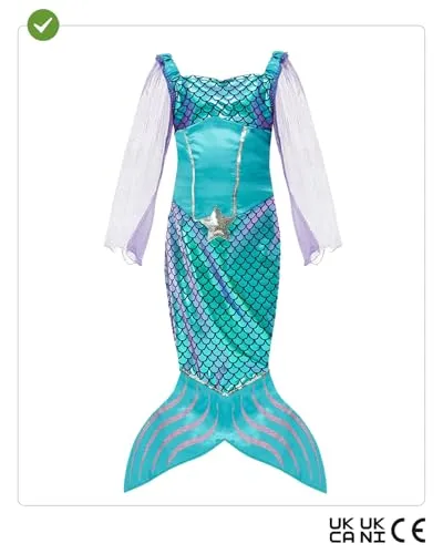 Funidelia Sirena costume bambina 3-4 anni con abito