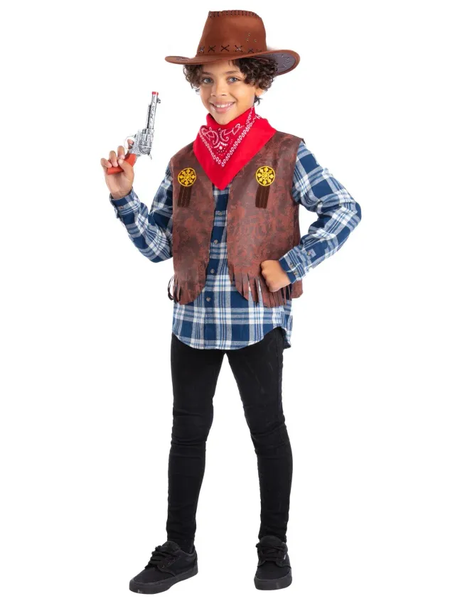 Smiffys Cowboy kit western bambino con cappello