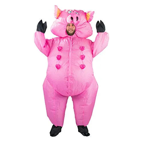 Bodysocks costume gonfiabile maiale adulto rosa
