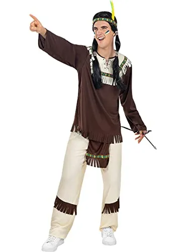 Funidelia Costume Nativo Uomo Marrone Taglia S per Carnevale