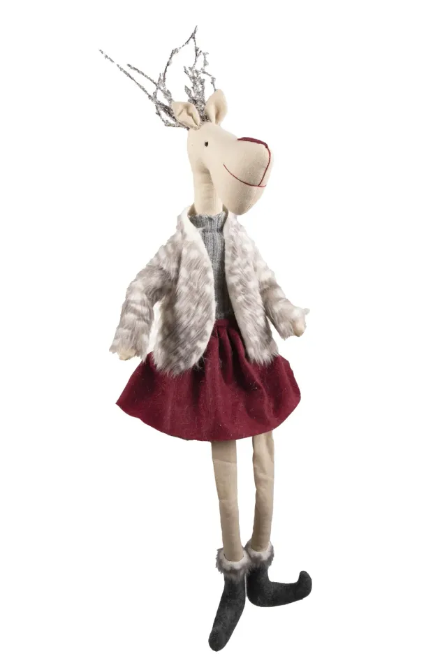 P'tit Clown Lola renna decorazione natalizia 45 cm glitter