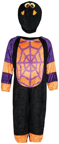 Guirca Costume Ragno Neonato Nero con Cappuccio 12-18 Mesi