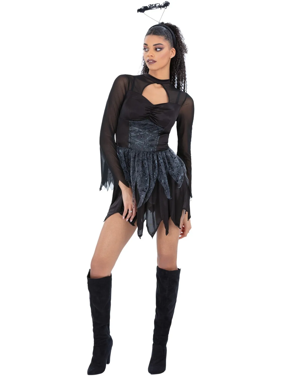 Smiffys Fallen Dark Angel costume donna nero taglia M