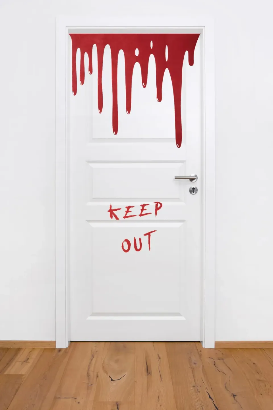 P'tit Clown Re22194 adesivo porta sanguinante Keep Out Halloween