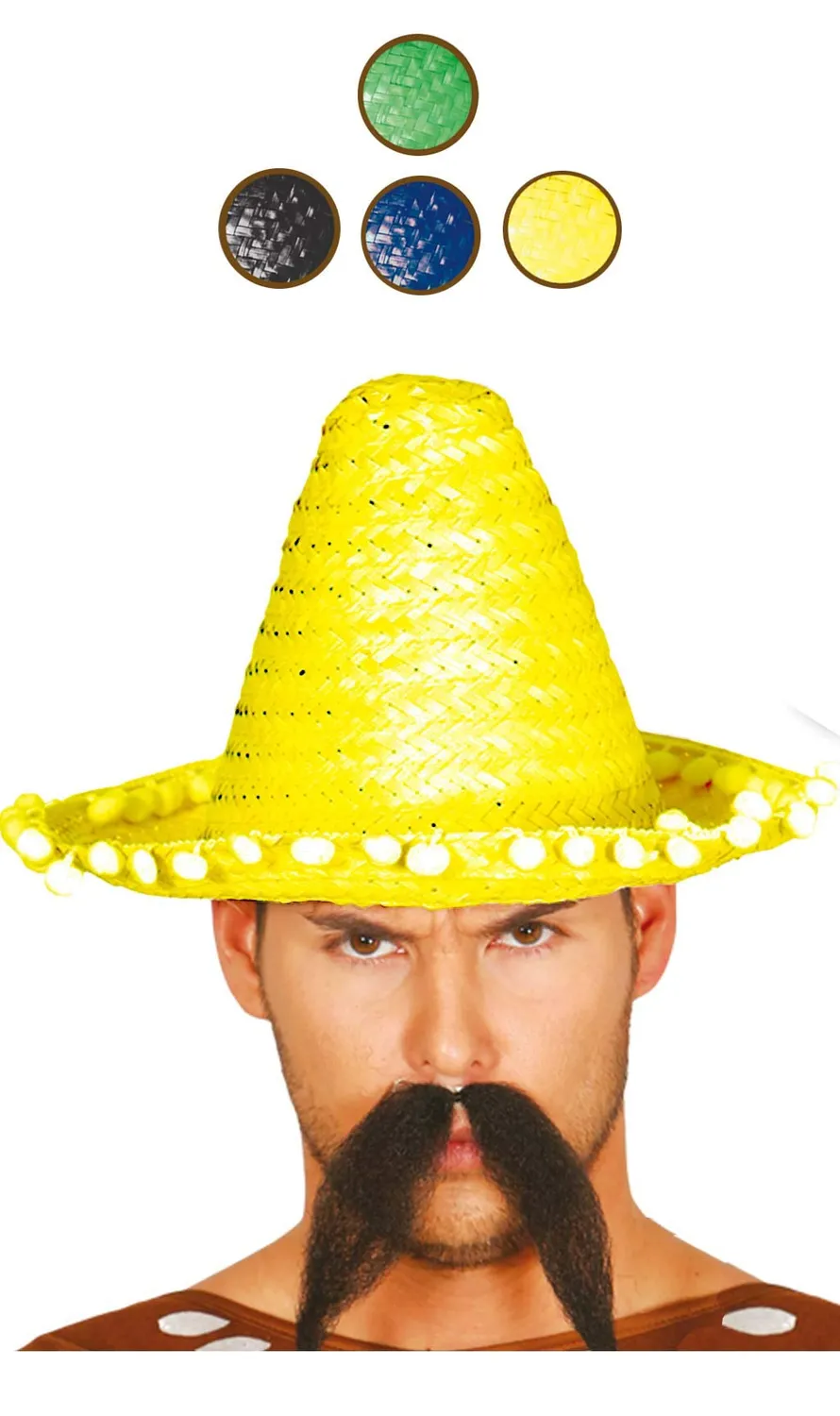 Guirca Sombrero Messicano Paglia 33 cm Tinta Unita