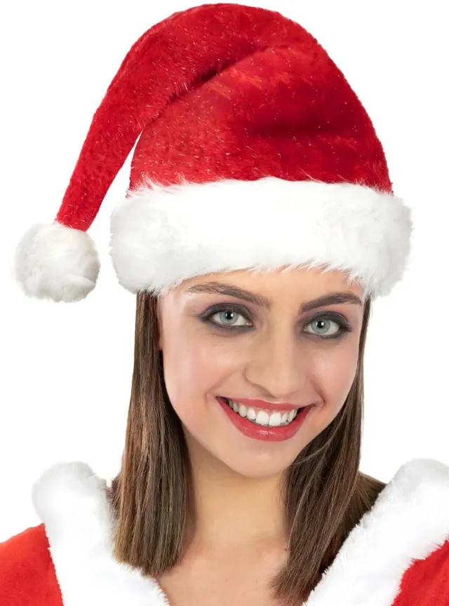 Funidelia Babbo Natale berretto deluxe rosso adulto