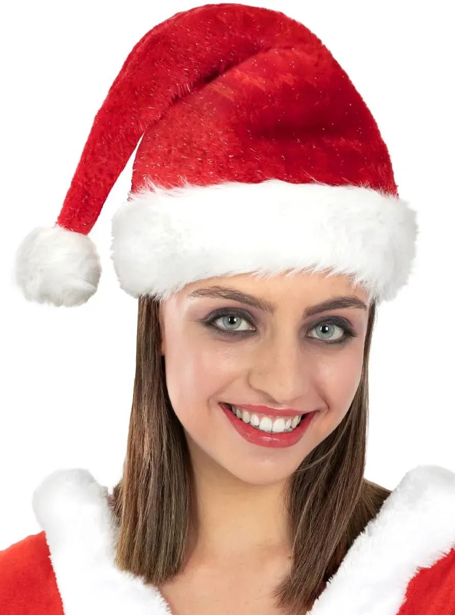Funidelia Babbo Natale berretto deluxe rosso adulto