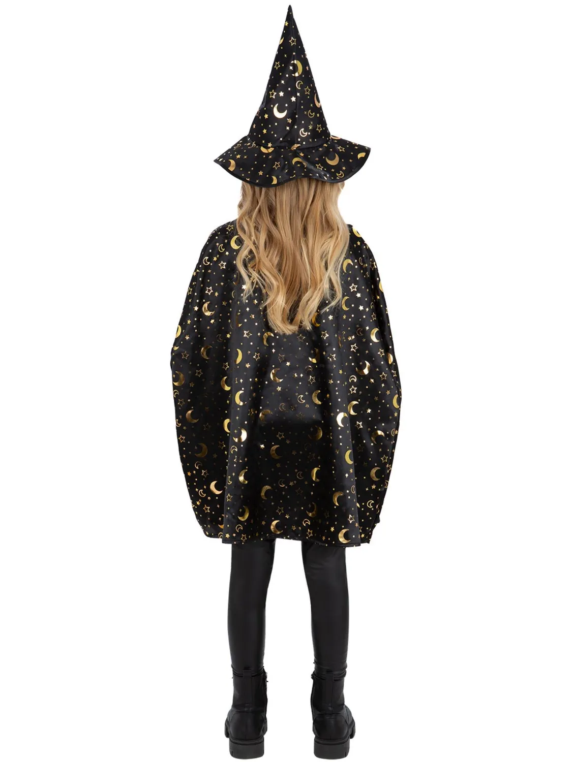 Smiffys Wizard Kit costume mago bambino nero oro