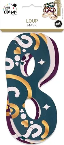 P'tit Clown 23451 Maschera lupo carta 6 pezzi