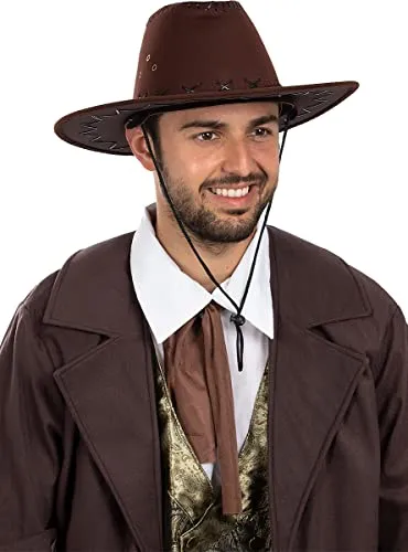 Funidelia Cowboy Cappello Adulto Marrone Western