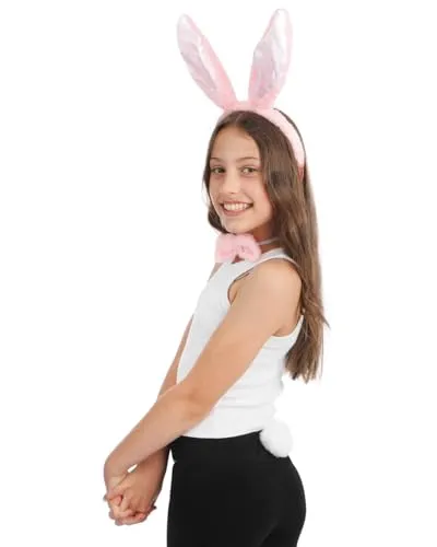 P'tit Clown re14002 Set Coniglio rosa bianco con coda