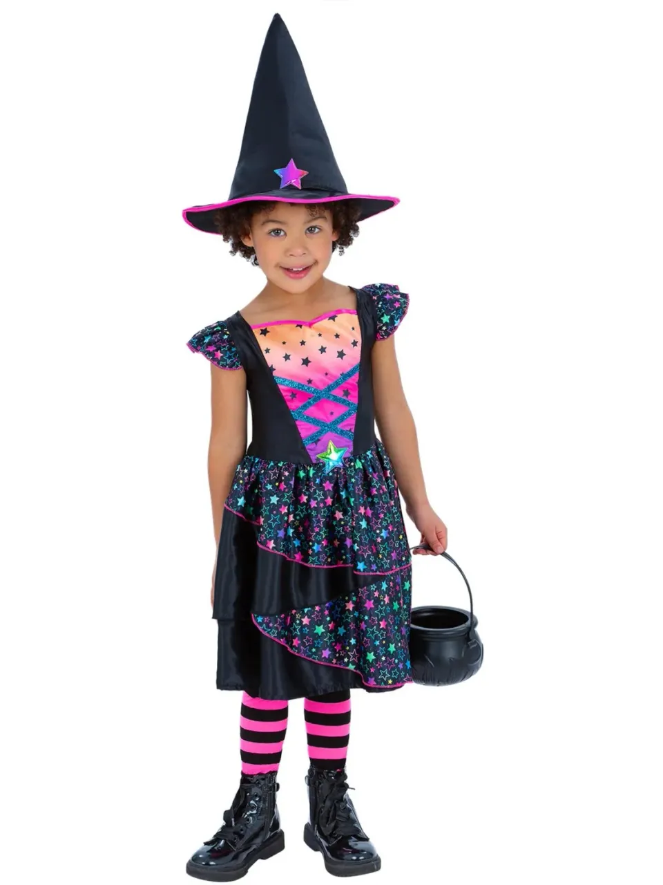 Smiffys Neon Star Witch costume strega bambina S 4-6 anni