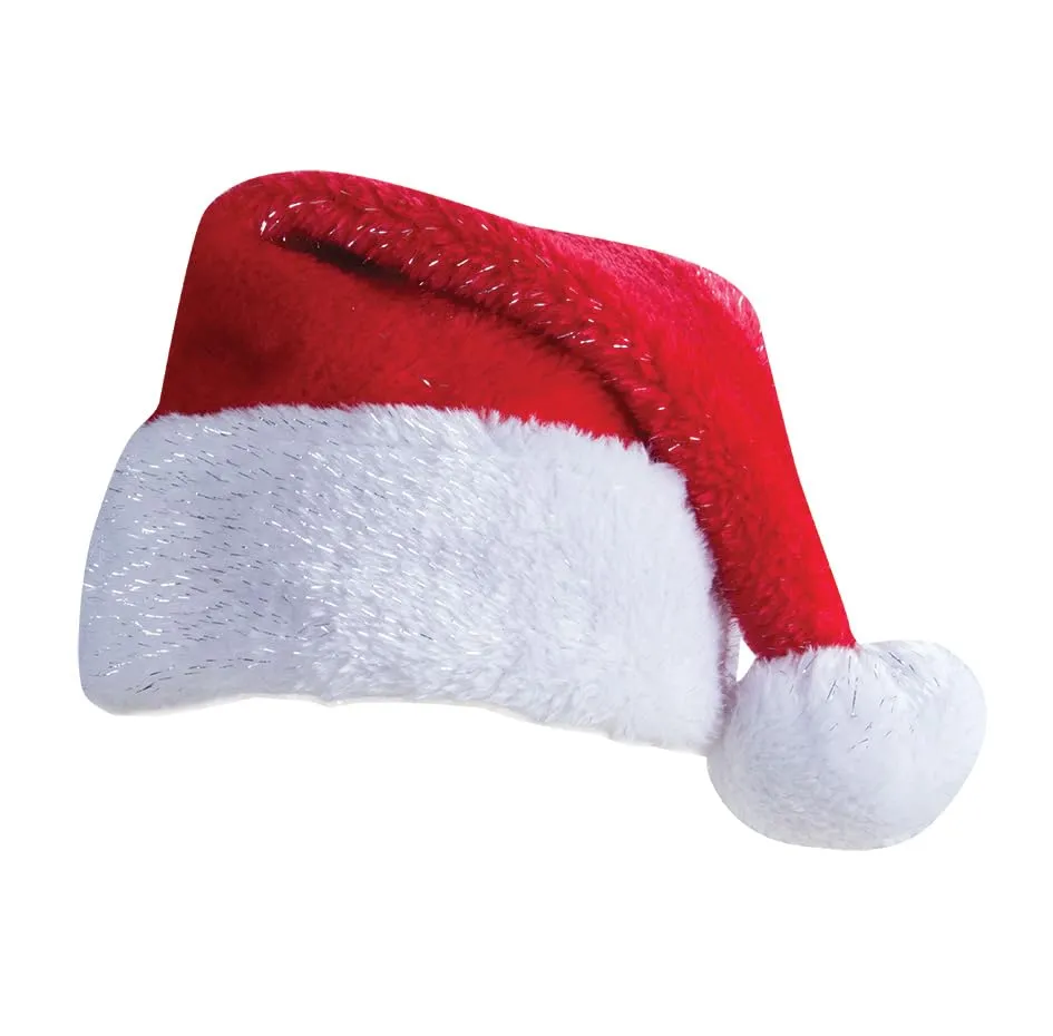 P'tit Clown Cappello Babbo Natale Adulto Rosso Argento
