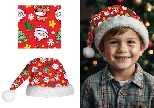 Fiestas Guirca Cappello Babbo Natale bambini costume rosso