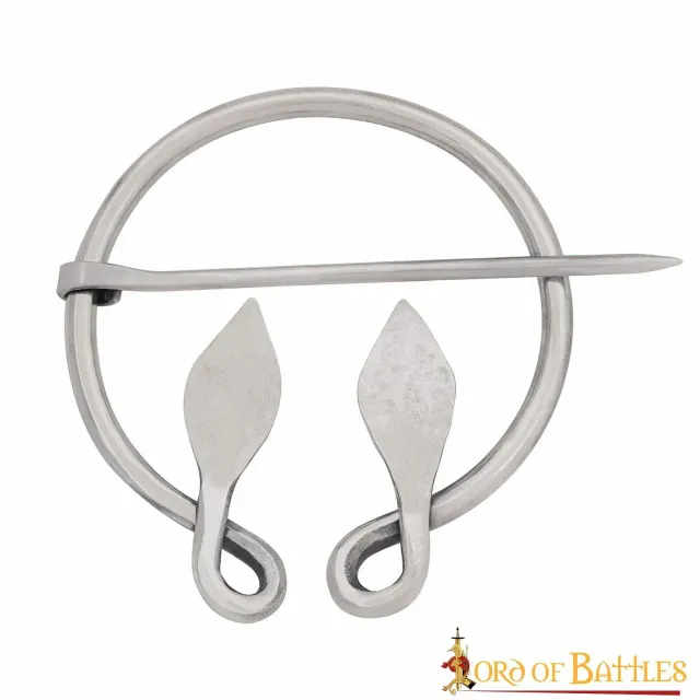 La Bottega di Merlino Spilla fibula foglia acciaio inox 6,9cm