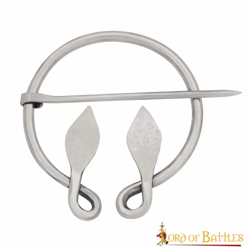 La Bottega di Merlino Spilla fibula foglia acciaio inox 6,9cm