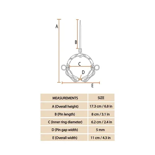 La Bottega di Merlino Fibula annodata spilla ferro 6,2 cm