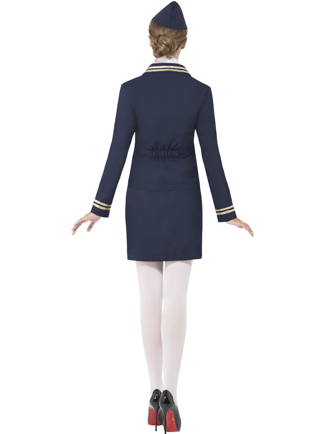 Smiffys Airways Attendant costume hostess blu 4 pezzi donna