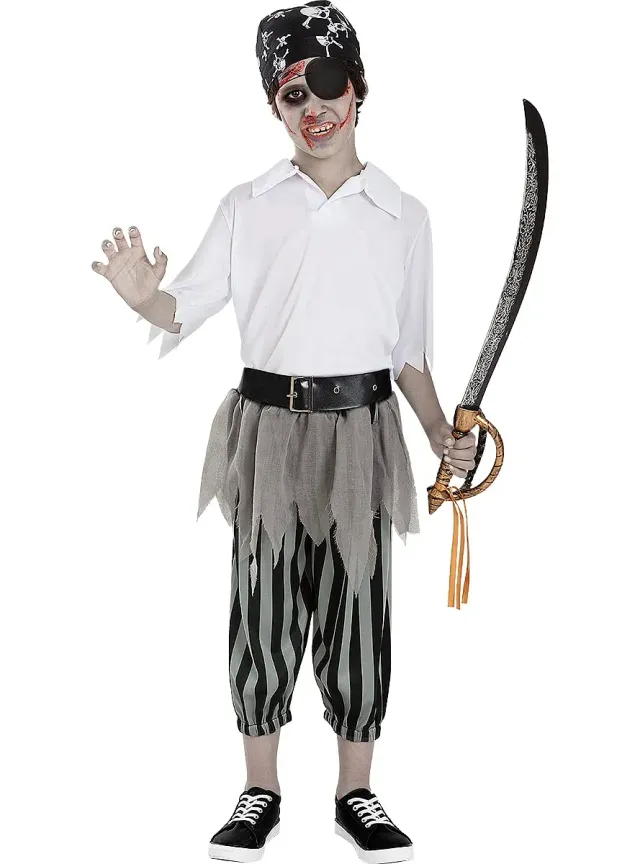Funidelia Pirata Zombie costume bambino nero horror