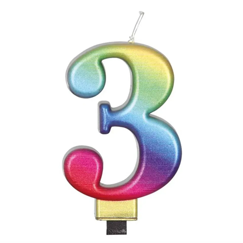 Guirca Candela Numero 4 per Torta 8 cm Multicolore