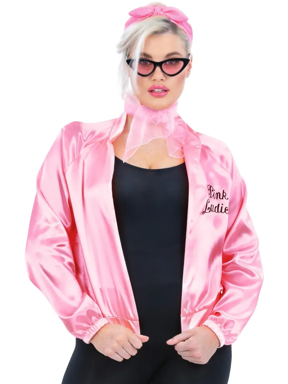 Smiffys Grease Pink Ladies giacca rosa donna con accessori S